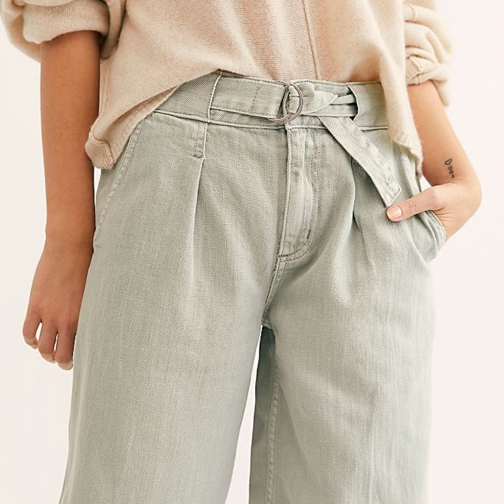 FREE PEOPLE Paloma High-Rise Slouchy Jeans Mint - Picture 3 of 13